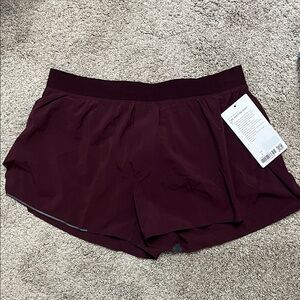 NWT Lululemon Athletica Men's Maroon Fast and Free 3” Shorts